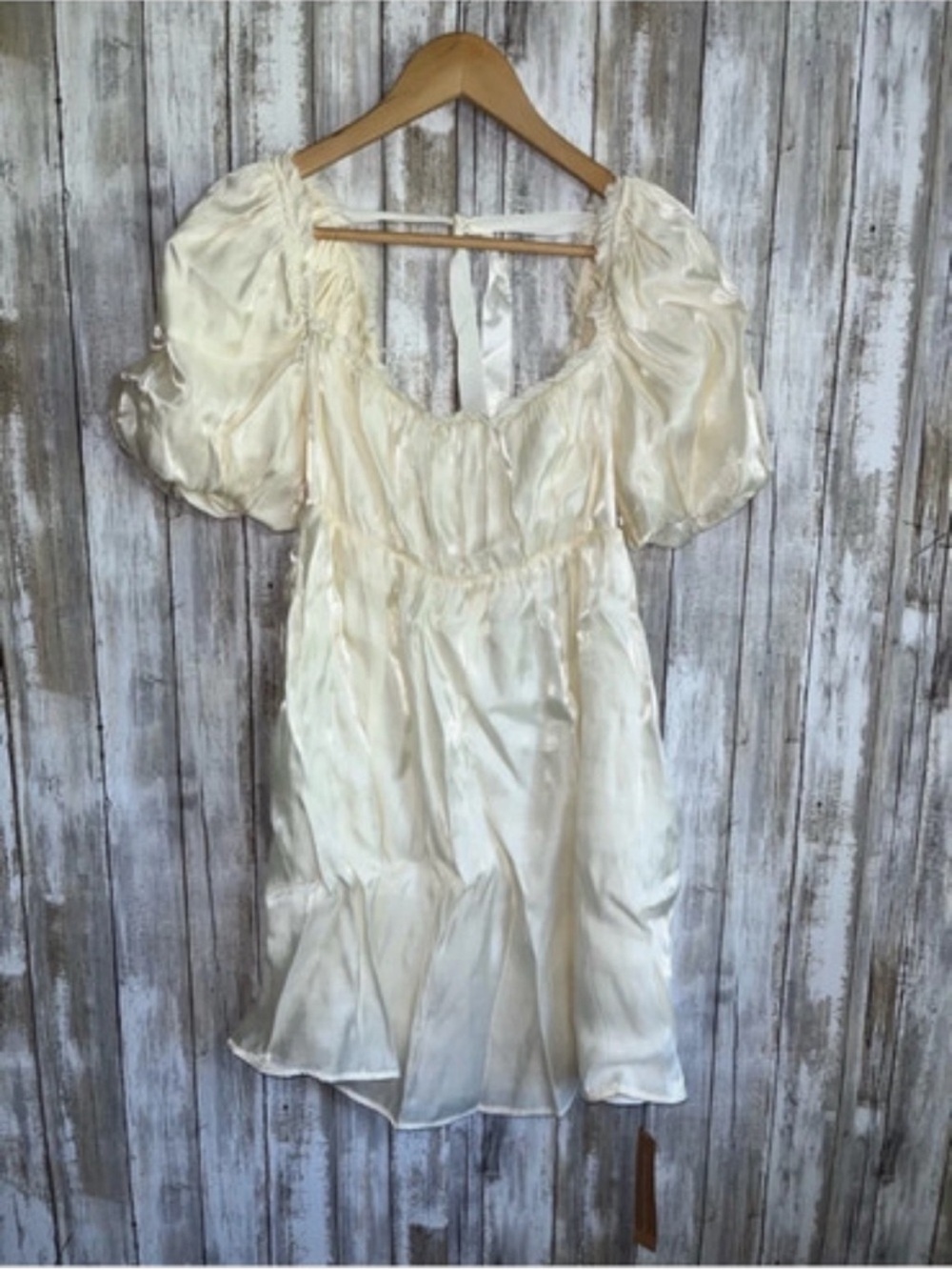 Reformation Aviary Dress Ivory Cream Puff Sleeve Mini Babydoll Coquette 2 - Picture 5 of 11